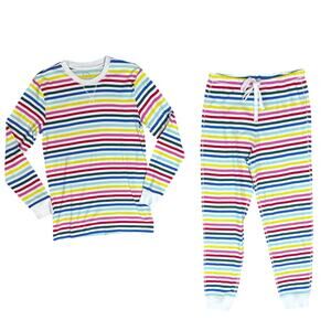 NWT Primary Grown-Up Organic PJs in Wonderland Rainbow Stripe Size Medium